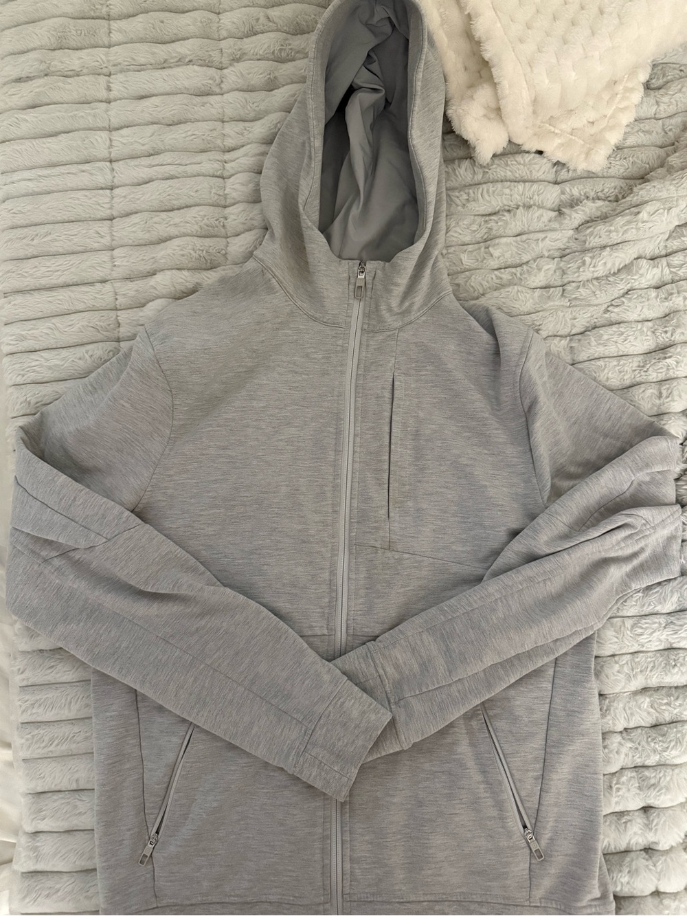 lululemon athletica Light Gray Hooded Zip-Up Jacket